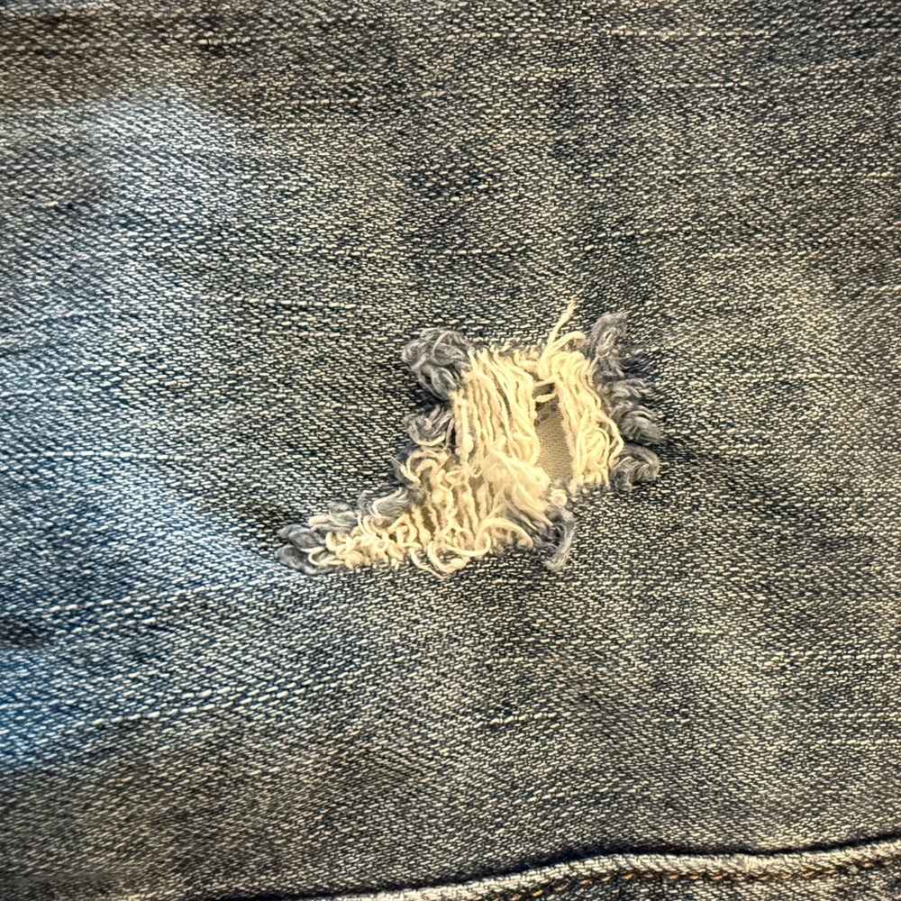 Anthropologie Blue Wide Leg Jeans Sz 30 distressed clean great Capsule Wardrobe - Picture 9 of 12